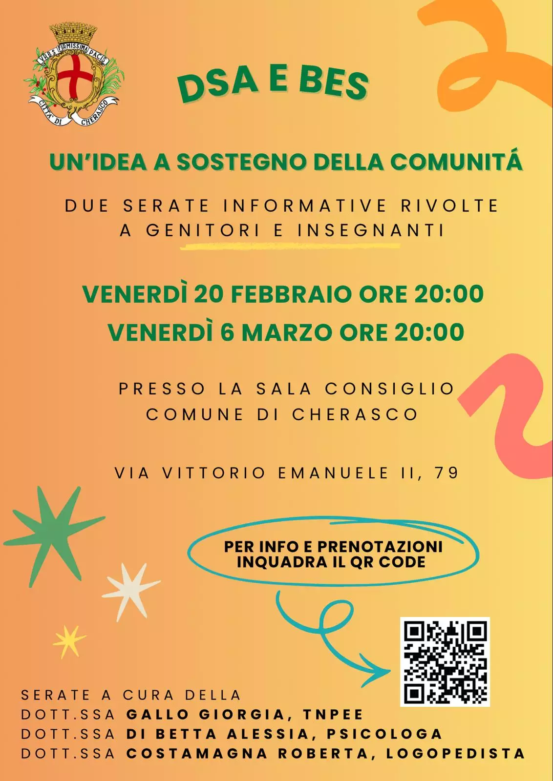 locandina incontri insegnanti e genitori